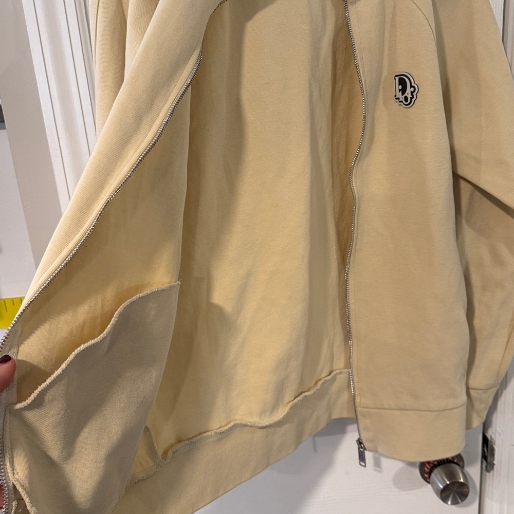 Dior Cream Zip-Up Jacket with Dior Logo - Picture 16 of 17